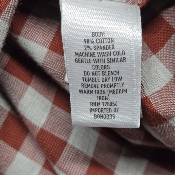 Bonobos Standard Fit Long Sleeve Button Down Gingha Shirt Sz L - Picture 9 of 9